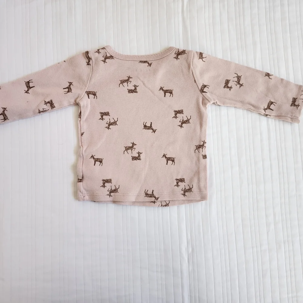Carter's Light Pink Deer Pattern Long Sleeve Tee